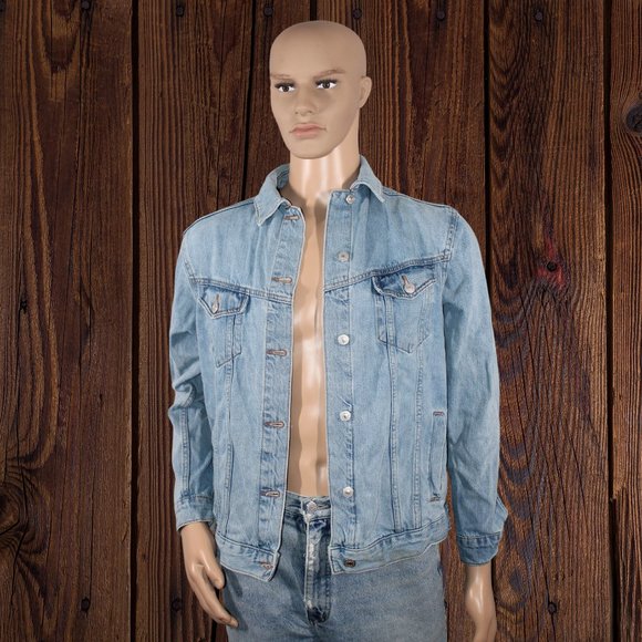 Topshop Jackets & Blazers - Moto Topshop Short Jeans Jacket Women 2 Light Wash Button Closure